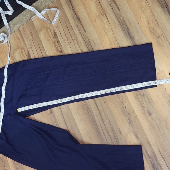 ALLISON DALEY Blue Jordanie Crinkle Pull-on Straight Leg Pants - Picture 10 of 11